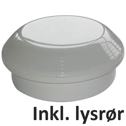 [394602] Plastarmatur m. PL-rør 2x9W inkl. lyskilder 3000K IP44 Ø22,5