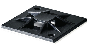 [H39937] Selvklæbende holder t. kabelstrips - 19x19mm, Sort (1 stk.)
