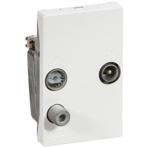 [4256360909] Multimedie udtag slutdåse 65Mhz TD272 - hvid