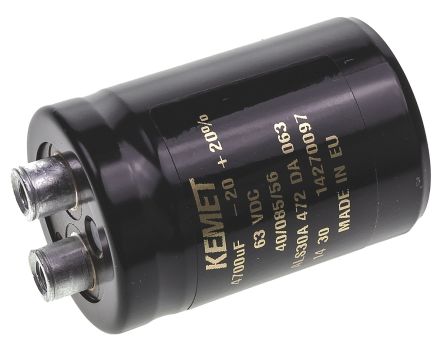 [H34716] 4700uF 63Vdc elektrolyt kondensator, skruetype (Ø36x52mm)