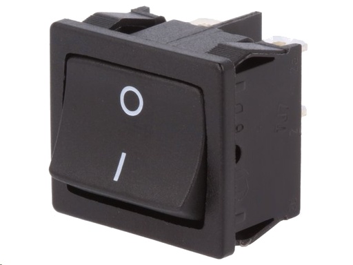 [H35675] Vippekontakt - 2P OFF-ON, 250V/12A, Sort (19,1x21,9mm)