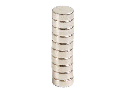 [H31834] Magnet, neodynium - Cyl. N35 Ni Ø8x3mm (10 stk.)