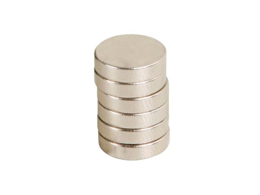 [H31835] Magnet, neodynium - Cyl. N35-45 Ni Ø12x3mm (10 stk.)