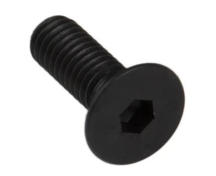 [H31839] Maskinskrue, undersænket - M4x12mm HEX-2.5 Sort (25 stk.)