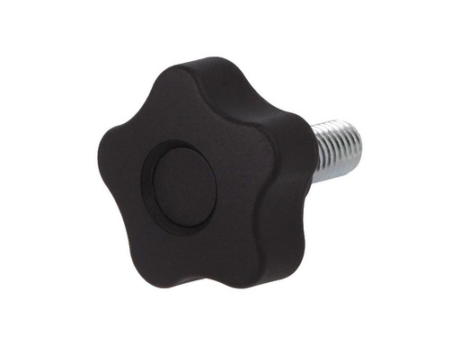 [H59572] Fingerskrue - M5 x L20mm gevindaksel, Ø25mm greb (Sort)