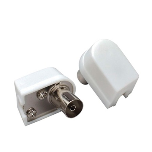 [5187000384] Coax stik Hun vinkel hvid