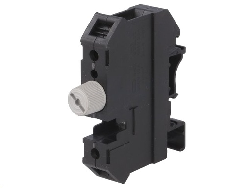 [H45683] DIN-skinne sikringsholder - 5x20mm sikring, 10A, Sort