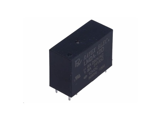 [H59252] Miniature relæ - 12VDC 5A, 2 x slutte (DPST-NO), 6-ben 5mm