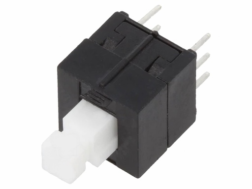 [H62959] Trykkontakt til print - 2P ON-ON 0,1A/30Vdc, H8,5mm (DPDT)