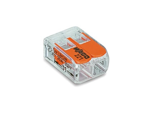 [H50501] 221 klemme-samlemuffe - 2 x 0,2-4mm², til alle ledningstyper