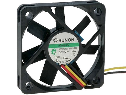 [H16414] DC blæser - 50x50x10mm 12Vdc / 0,84W Vapo, 3 ledn.
