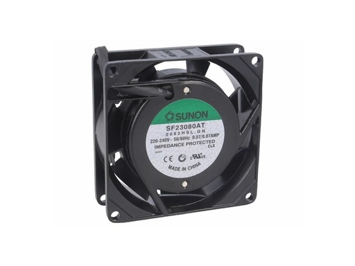 [H16432] AC blæser - 80x80x25mm 230V Glideleje, 2 ledn.