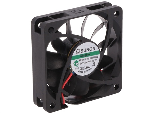 [H36336] DC blæser - 60x60x15mm 12Vdc / 0,82W Vapo, 2 ledn.