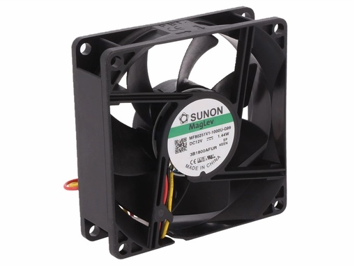 [H61080] DC blæser - 80x80x25mm 12Vdc 1,44W Vapo, 3 ledn.