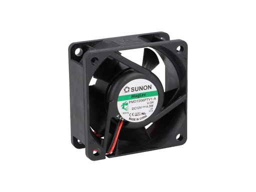 [H57275] DC blæser - 60x60x25mm 12Vdc / 4,3W, VAPO, 2 ledn.