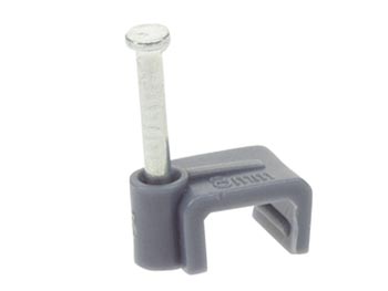 [H19680] Kabelsøm-clips - Flad 3x4mm, Grå (100 stk. box)