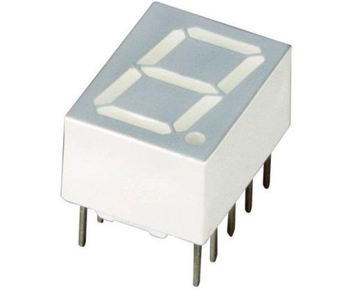 [H42071] 7-segment display - 10mm, Anode, Gul, 2,4-3V (3,6mcd)