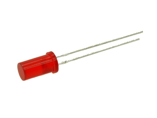 [H14647] 5mm LED - Rund, flad top, RØD diffus (5mcd)
