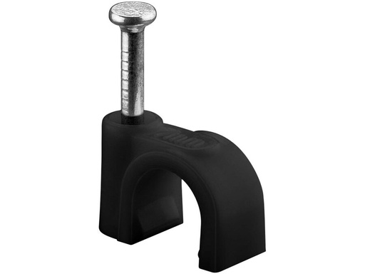 [H64089] Kabelsøm-clips - Rund Ø5-7mm, Sort (100 stk. box)