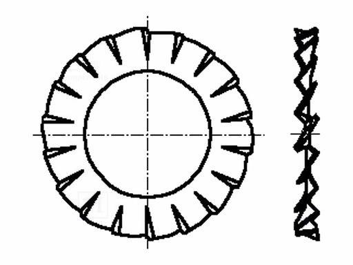 [H54480] Tandskive - M2.5, udvendig takket, D=5,5mm (50 stk.)