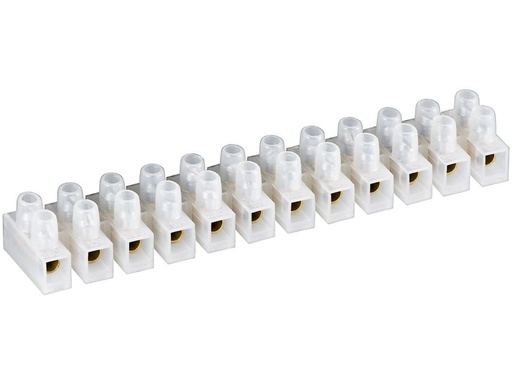 [H24147] Klemrække - 12 x 1-4mm² kronmuffe 250V/5A, transparant