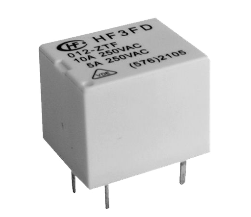 [H62488] Miniature relæ - 12VDC 10A, 1 x slutte (SPST-NO), 4-ben 2mm
