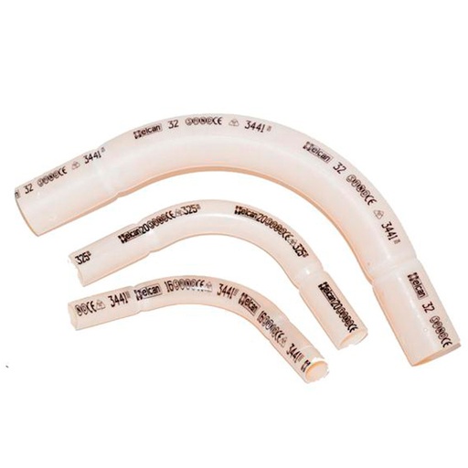 [5730100259] 20MM (3/4") BØJNING PVC TIL STIVE RØR HVID