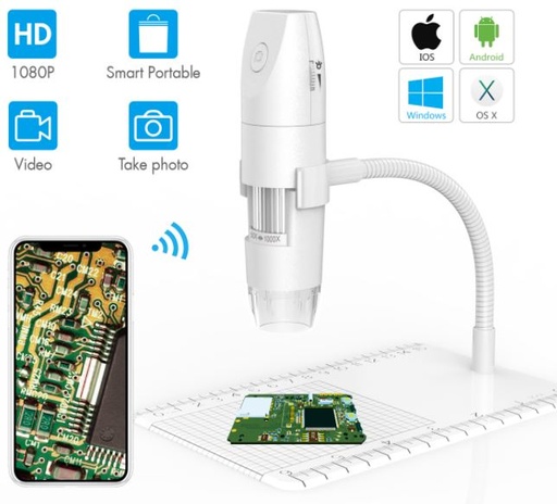 [H19537] Wi-Fi mikroskop - 2MP, 1000X, 8 LED, App (IOS, Android, PC)