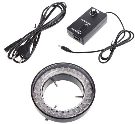 [H42503] Mikroskop/kamera LED ringlampe - Ø60mm, inkl. styring
