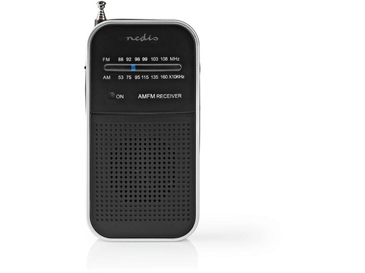 [H63346] Bærbar FM-radio - AM/FM, Batteri, Analog, Sort