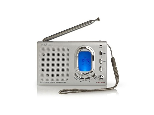 [H40045] Bærbar AM/FM radio - Med vækkeur