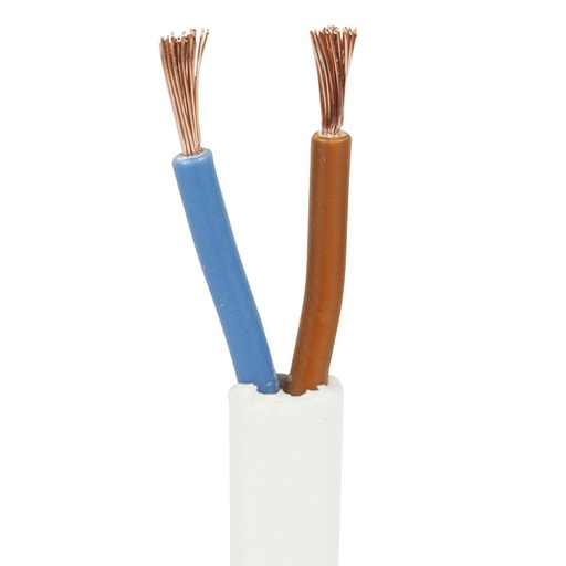 [5732003176-1] Plastkabel PKA Rund Hvid 2x1,5mm² - pr. meter