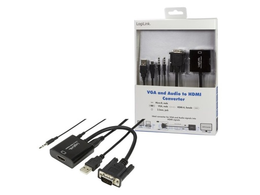 [H46595] VGA inkl. audio til HDMI konverter (10cm)
