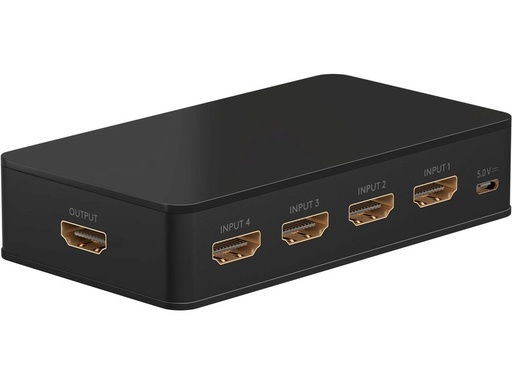[H64339] HDMI 2.0 switch - 4 ind til 1 ud, 4K/60Hz, HDCP