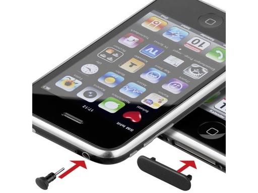 [H33029] Støvbeskyttere til iPhone 4, 4s og iPad (Sort)