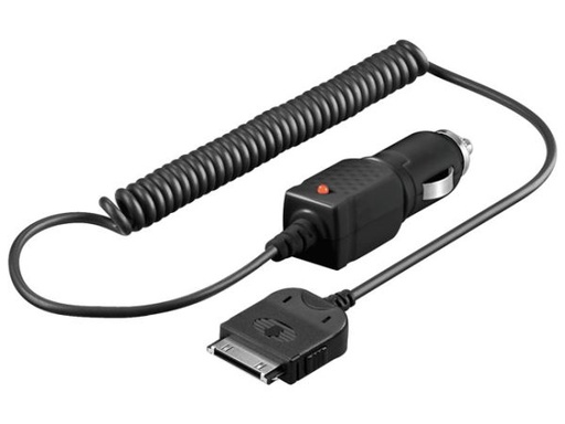 [H33055] 12/24V billader til iPhone/iPod 1000mAh Sort (1,5m spiral)