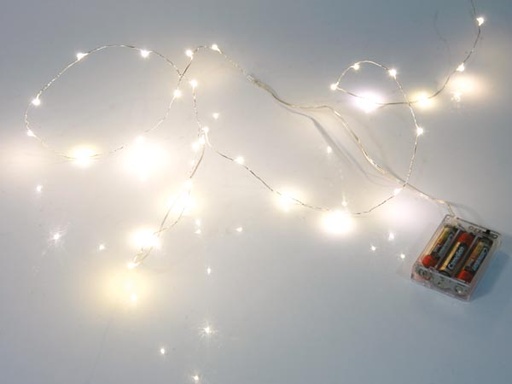 [H18145] LED lyskæde - 20 Varm hvide LED pærer (2,2m)