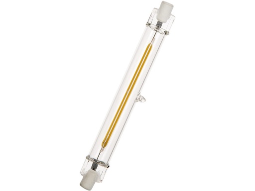 [H61065] R7S LED pære - 240V 8W 360° 118mm, Varm hvid (glas)