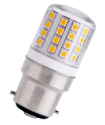 [H64205] T27 LED pære - 10-30V / 4W, B22d sokkel (3000K)