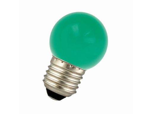 [H37541] G45 LED pære - 240VAC 1W, E27 sokkel, Grøn (IP44)