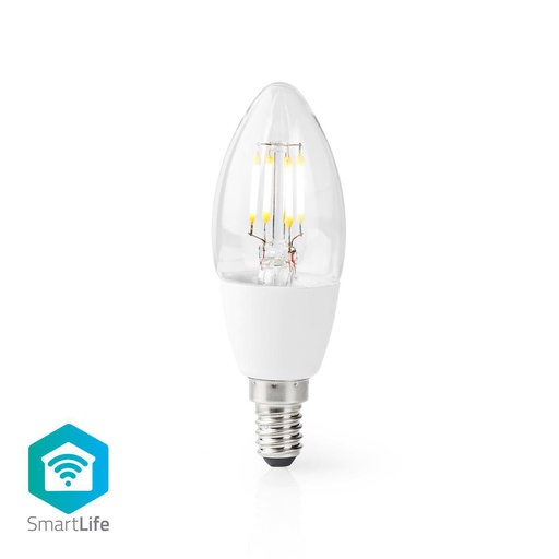 [H54041] Wi-Fi Smart LED-pære - E14, C37, 5W, 400 lm, Hvid