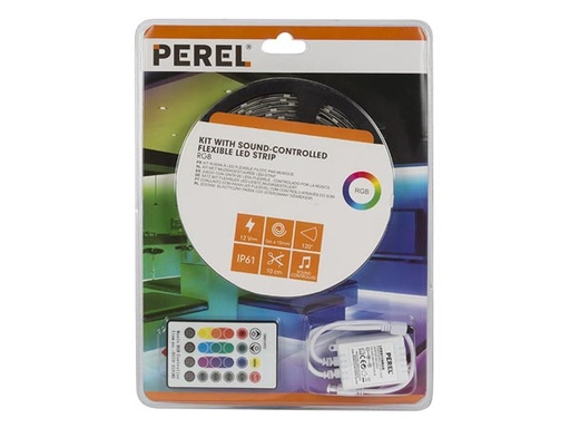 [H47482] Musikstyret LED stripsæt (IP61) - 150 RGB LED + styring (5m)