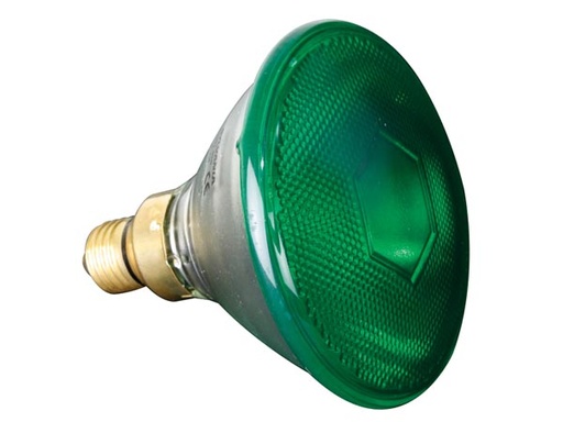 [H32270] PAR38 pære - 230V / 80W, E27 sokkel, GRØN (Omnilux 2000h)