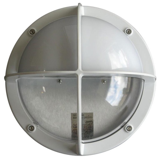 [673012] MIA skotlampe hvid E27 60W halvskærm IP44