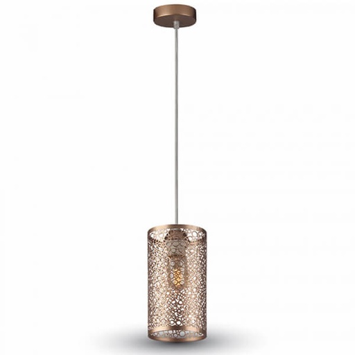 [71313824] Pendel lampe med mønster E27 - Champagne/Guld