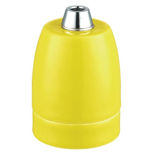 [717439] Porcelænsfatning gul E27