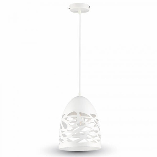 [72003823] Pendel lampe med mønster E27 - Mat hvid