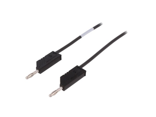 [H38275] Prof. Silikone testledning, stabelbar, Sort (1,5m)