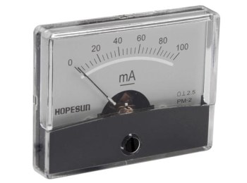 [H19826] Analog strøm-panelmeter - 100mA DC (60x47mm)