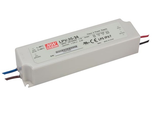 [H43294] LED strømforsyning - 24Vdc / 35W konst.spænding (IP67)